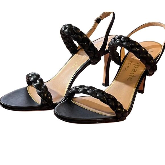 Kate Spade New York Slingback Stiletto Black Sandals Women’s 8.5 w/ Dust Bag - Picture 7 of 13